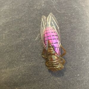 Cicada bug pin vintage lucite  French good luck purple